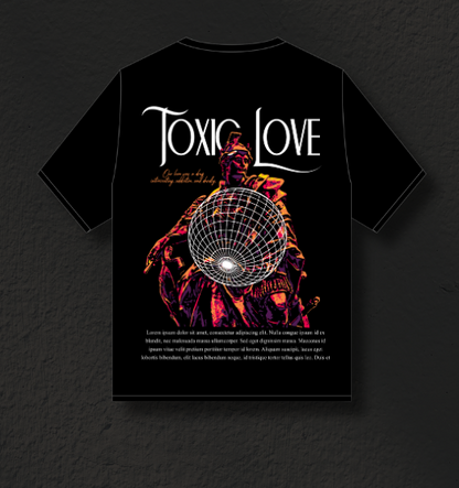 Toxic Love Graphic Oversized T-Shirt UP LOOKS